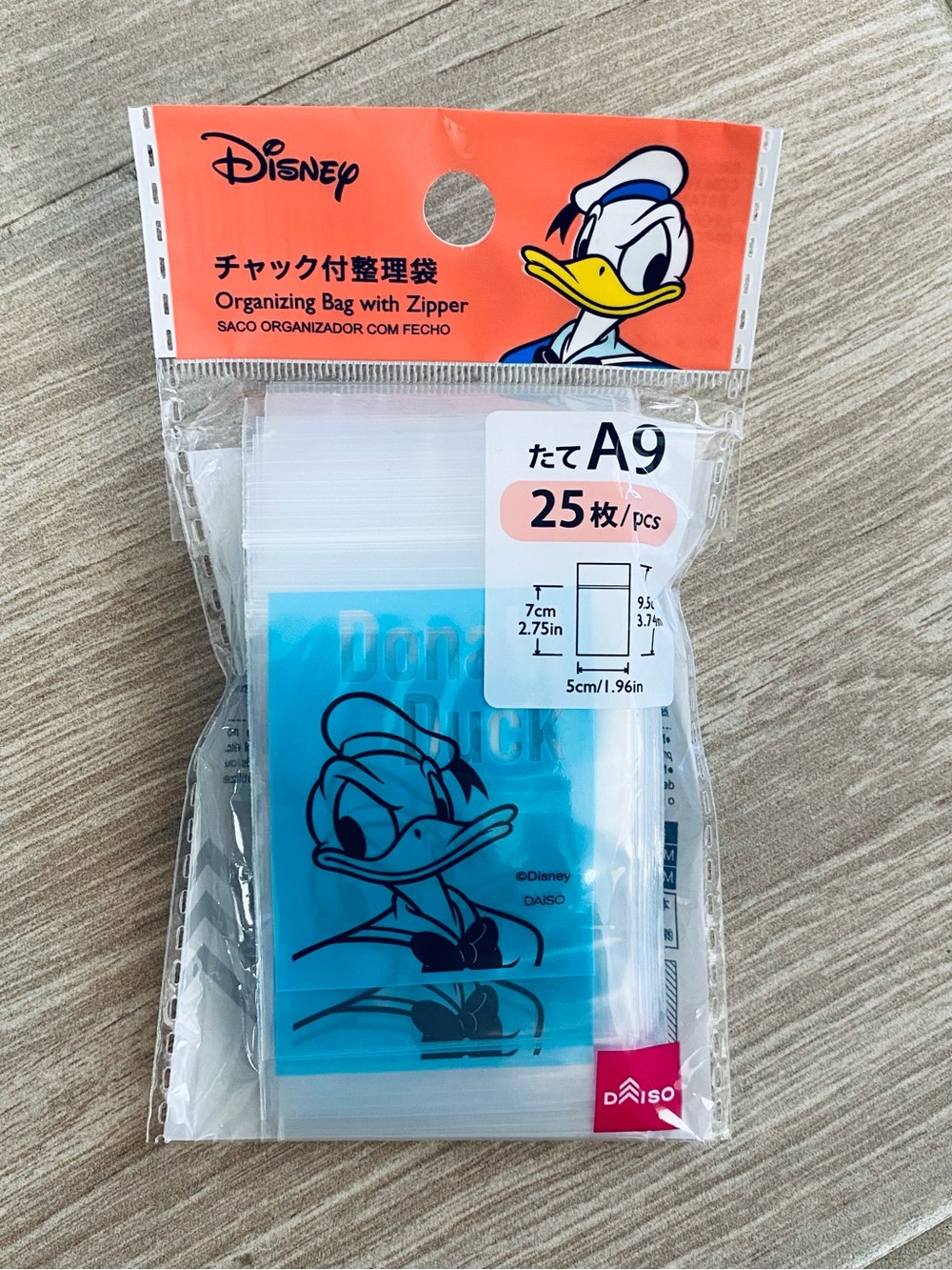 Disney Donald Duck Mini Zipper Seal Storage Bags A9 Size 25 Pcs Japan